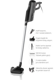 Resim Arzum AR4111 Gırgır Neo 2'si 1 Arada Toz Torbasız Dikey Elektrikli Süpürge 1 L Toz haznesi, 500W, Siyah 