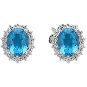 Resim Sirius Pırlanta Ve Mavi Topaz Taşlı Büyük Anturaj Küpe 0801E0036 