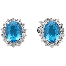 Resim Sirius Pırlanta Ve Mavi Topaz Taşlı Büyük Anturaj Küpe 0801E0036 