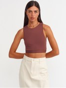 Resim Dilvin Crop Top 101A30114 Kahve Kahverengi 