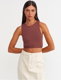 Resim Dilvin Crop Top 101A30114 Kahve Kahverengi 