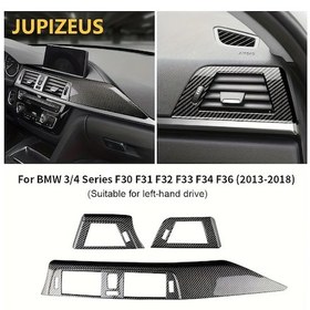 Resim Dashanshop Jupızeus İçin Bmw F30 F31 F32 F33 F34 F36 Gösterge Paneli Hava Çıkışı Kapağı Abs Karbon Fiber Stil Sol Sürücü Karbon Fiber 3 Parça 
