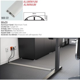 Resim 90X20 Aluminyum Balık Sırtı Kablo Kanalı 