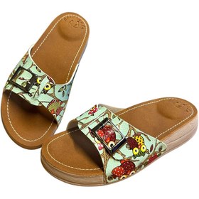 Resim AFFECTİONE ortopedik topuk dikeni terliği ev terliği sokak terliği kelebek desen kahve taban 