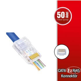 Resim Q-Port Q-J600Y Cat6 Ez-Rj45 Yeni Nesil Kon.50'Li 