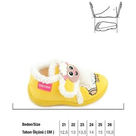Resim Gezer Kız Çocuk Bebe Cırtlı Ayarlanabilir Günlük Okul Kreş Panduf Ayakkabı Sarı 