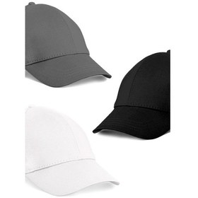 Resim Unisex 3'lü Set Gri,beyaz Ve Siyah Renk Beyzbol Şapka - Unisex Çok Renkli 