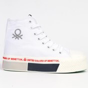 Resim Benetton ® | BN-30942 - 3114 Beyaz Kırmızı - Kadın Spor Ayakkabı 