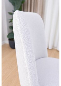 Resim Mutfak Sandalye Kılıfı-büyük Oval Likral Kum Desen Yıkanabilir Lastikli Sandalye Örtüsü Chair Cover Krem 