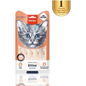 Resim Wanpy Somonlu Yavru Kedi Krema Ödülü 5x14 Gr 