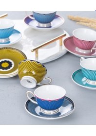 Resim Acar Tessa 6 Kişilik Porselen Kahve Fincan Takımı 5032 
