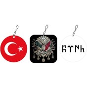 Resim Techmaster Osmanlı Arma Bayrak Türk Tasarım Araç Asma Koku 3 Adet 