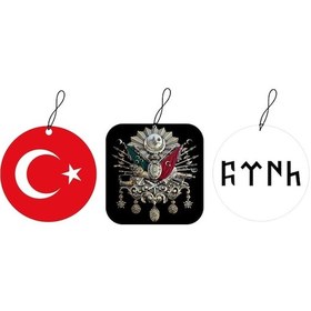 Resim Techmaster Osmanlı Arma Bayrak Türk Tasarım Araç Asma Koku 3 Adet 