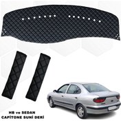 Resim Megane 1 Uyumlu Göğüs Halısı + Kemer Konforu Hb-sedan Siyah 