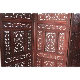 Resim Kanonik Education Ahşap Maun Rengi El Oyması Paravan 