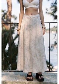 Resim Mai Collection Mai Studios Co. Garias Cepli Uzun Batik Desenli Bej Etek Bej 