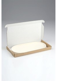 Resim Dik Kenarlı Oval Tabak Seramik Bisküvi - 41 X 20.5 Cm - Ham Ürün Boyanabilir Obje 