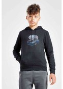 Resim Wrx Baskılı Unisex Çocuk Kapüşonlu Siyah Sweatshirt 