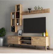 Resim Mega 180 Lik Kitaplıklı Raflı Tv Ünitesi Çam - Tvu0302 