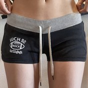 Resim Kadınlar İçin SassyGals Düşük Bel Kısa Şort - "Such 233.68cm" Yazılı Amerikan Renk Blok Tasarımı, Spor ve Günlük Giyim için Rahat Yazlık Şort 