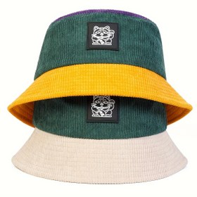 Resim Erkekler İçin Şanslı Kedi Kovası Şapka - İki Tonlu Yeşil & Sarı, Dış Mekan ve Plaj için Yapılı Kenarlı, Günlük ve Resmi Etkinlikler için Japon Tarzı Trendy Kovası Şapka - Elde Yıkanabilir Erkek Kovası Şapkası, Plaj Aksesuarı, Oyunbaz Tasarım, Rahat Kalıp, Günlük Giyim, Nefes Alabilen Kumaş, Moda Aksesuarı, Açık Hava Tutkunları 