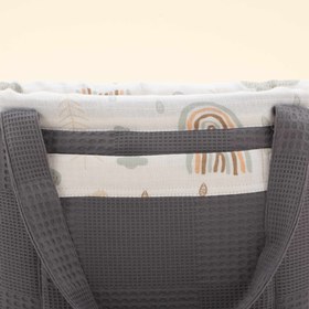 Resim Bebek Bakım Çantası - Antrasit Waffle - Yeşil Gökkuşağı 