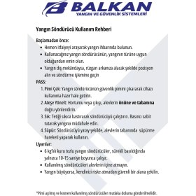 Resim BALKAN YANGIN VE GÜVENLİK SİSTEMLERİ 6kg Köpüklü Yangın Tüpü 