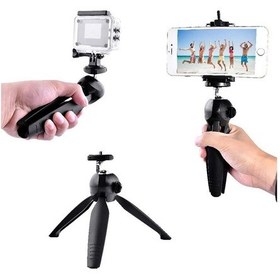 Resim Sones Yunteng 228 Mini Tripod Kamera Masaüstü Canlı Braket Cep Telefonu Selfie Çerçevesi Siyah 