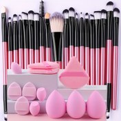 Resim 12/32 Parça Makyaj Seti: 20 Adet Fırçalar + 3 Adet Pudra Ponponu + 3 Adet Mini Air Cushion Ponpu + 3 Adet Beauty Blender & 3 Adet Mini Beauty Blender, Tüm Ten Renklerine Uygun 