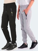 Resim Slazenger LAMYA 2 li Set Unisex Çocuk Siyah -Taş Gri Eşofman Altı 