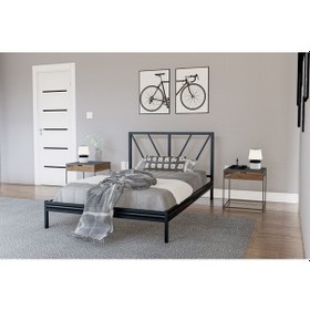 Resim Metalia Gm 228 Gözde Siyah Dublex Tek Kişilik Karyola 90X190 