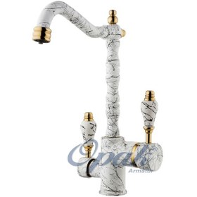 Resim RUSTİK BEYAZ MERMER DESENLİ ARITMA BATARYASI 