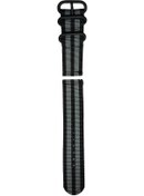 Resim Kosona Genel Kullanimli Kordonlu Nilon Saat Kayisi - Siyah-gri, 20mm Genisligi, Dayanikli Materyal 