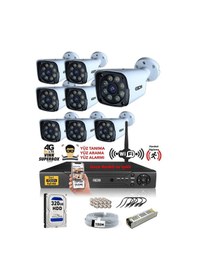 Resim 2034hd Ids - 8 Kameralı 5mp Sony Lensli 1080p Fullhd Gece Renkli Full Kamera Seti - Su Geçirmez - Cepten İzle 