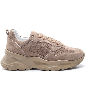 Resim Kadın Deri Süet Sneaker 