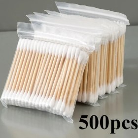 Resim Chenkestoreone 500 Adet Çift Başlı Kulak Temizleme Çubuğu, Hijyenik Paket, Çok Amaçlı 