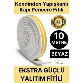 Resim Svein Premium Kapı Pencere Soğuk Toz Sızdırmaz Izolasyon Fitili Kendinden Yapışkanlı Isı Yalıtım 2x5=10 mt 