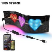 Resim 1-2 Adet Şeytan Gözü Led Işık Ekran Araba Cam Dekor Usb Plug-ın Diy App 1pcs 10x34 1 Piece Set 