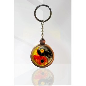 Resim Tahtakolik Yin Yang Ahşap Anahtarlık 