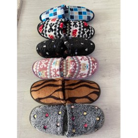 Resim Ebruli Butik 6 Lı Kadın Ev Terliği 