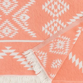 Resim %100 Pamuk Doğal Ultra Yumuşak Silverlyne Prisma Peştamal - Turuncu / Standart 