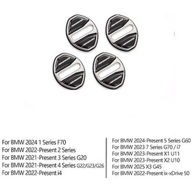 Resim Araba Aksesuarlarında 4pcs/set Bmw 3 5 Serisi Kapı Kilidi Kapağı Çıkartılar Gray 1 Piece Set 