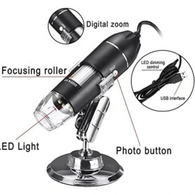 Resim ve Saç Analiz Cihazı 1600X 2.mp USB 8 LED Mikroskop 