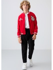 Resim Tommylife Tommy Life Siyah Kalın Yumuşak Dokulu Standart Fit Nakışlı Polar Erkek Çocuk Eşofman Alt - 11219 Siyah 