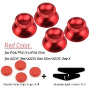 Resim 2 Çift Kırmızı-2 Adet Alüminyum Analog Thumbstick Thumbsticks Siyah Ps4 Denetleyici Ps4010 İçin 
