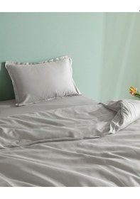 Resim Madame Coco Crep Tek Kişilik %100 Pamuk Düz Nevresim Takımı - Buz Gri 8684427192221 Çok Renkli 