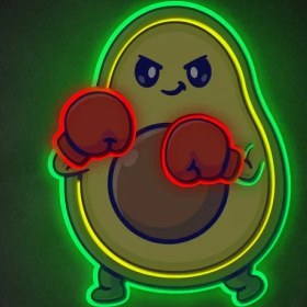 Resim Honey Concept Sevimli Avokado Boks Neon LED 
