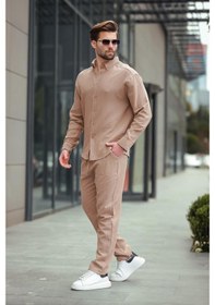 Resim Madmext Vizon Gömlek Pantolon Erkek İkili Takım E7322 Vizon 