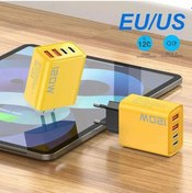Resim Muti 4 Portlu Şarj Cihazı Toplam 120 W Usb Tip C Hızlı Şarj 3.0 Pd Hızlı Şarj Yellow ' Beyaz 