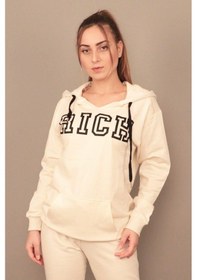 Resim Rich Kadın Baskılı Kapüşonlu Sweatshirt Çok Renkli 